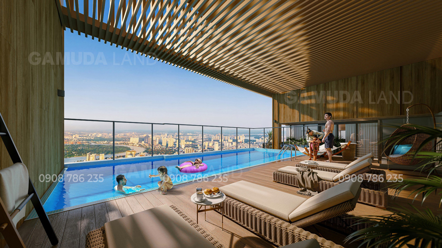 Phoi canh ho boi rieng tai can penthouse eaton park
